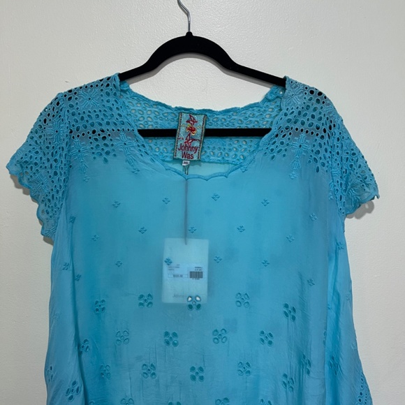 Johnny Was Darla Tunic Style C25518 Size XS in Clear Sky Color - Picture 2 of 8
